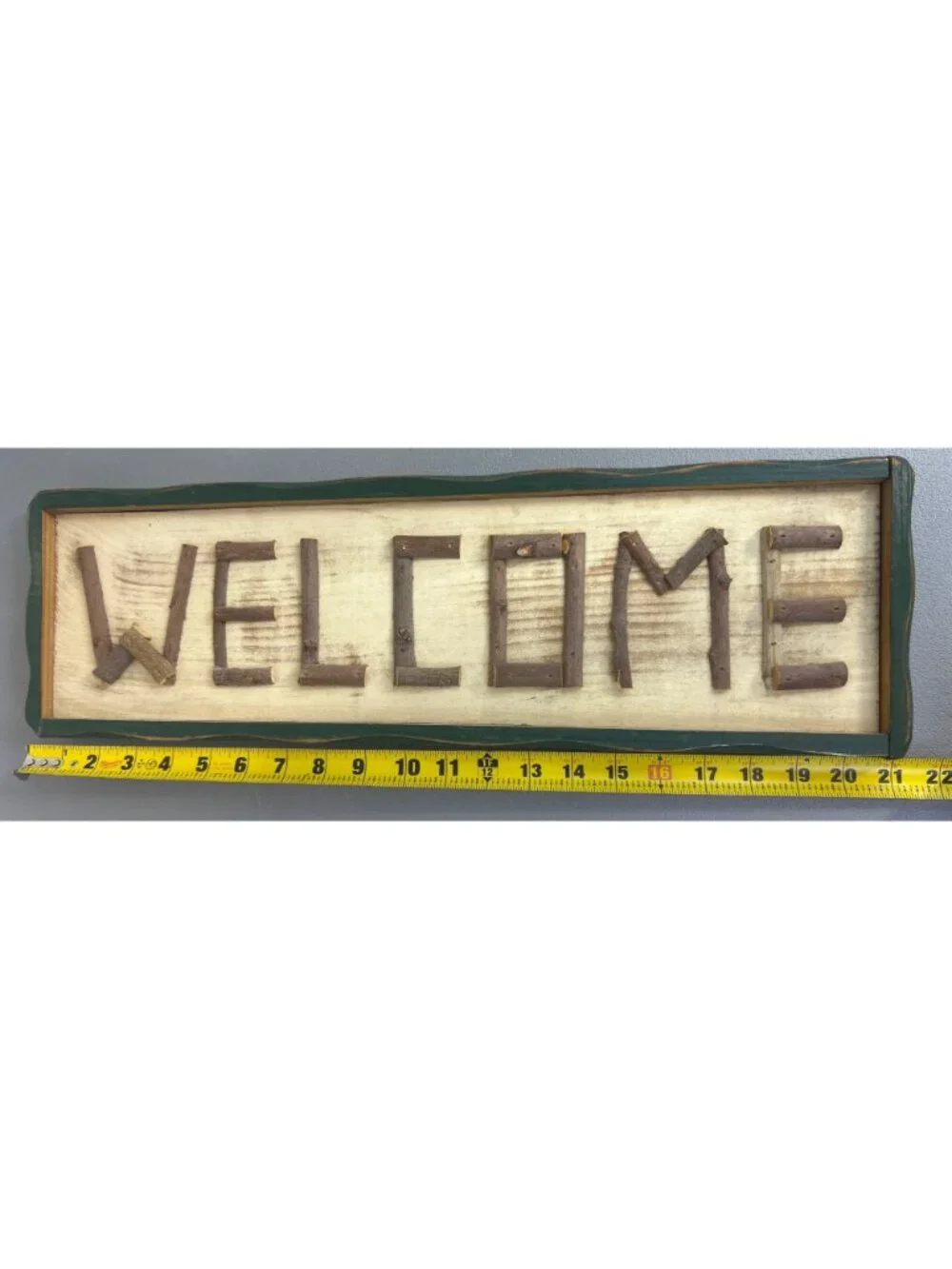 Rustic Handmade Wooden Welcome Sign Twig Lettering Wall Hanging Farmhouse